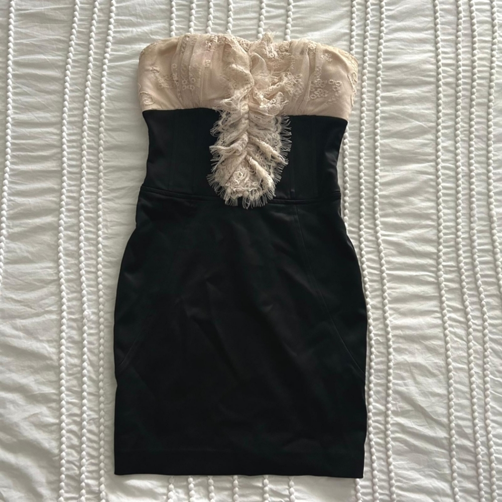 🌹 Y2K Bebe Lace Black Dress